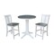 International Concepts Round 30 in Rd Ped Gathering Ht Table, 2 San Remo Stools, White/Heather Gray, 30 in W, 30 in L, Wood K05-30RT-27B-S102-2 - alternate 1